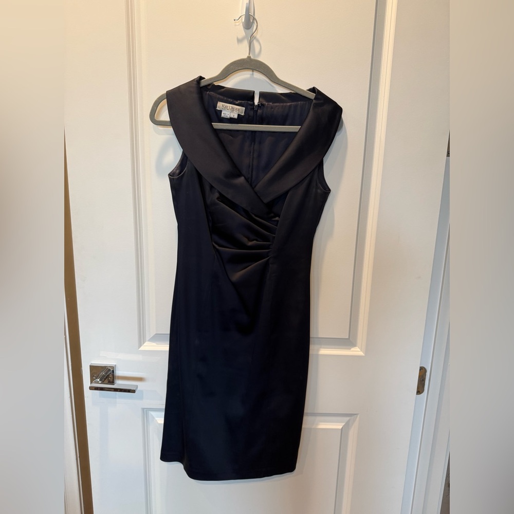 Kay Unger Navy Sleeveless Midi Dress